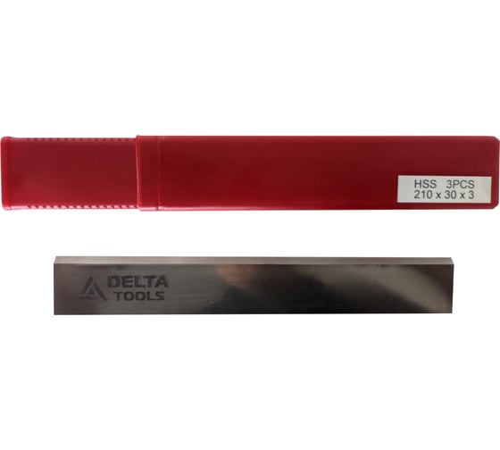Нож быстрорежущая сталь HSS18% 210x30x3 мм, 3 шт Deltatools 06-0006 1