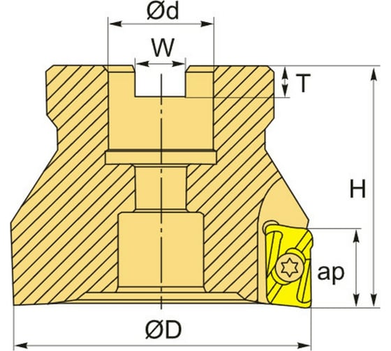 Фреза торцевая насадная BAP400R-63-22-5T 63 мм SANT 4603390581058