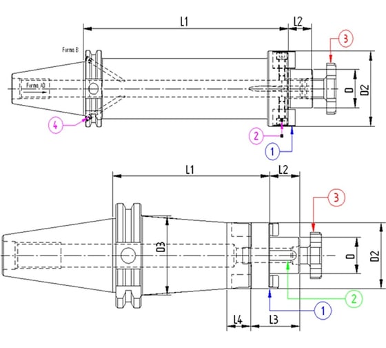 Оправка ISO40 DIN69871 P/F FISSO H160 D27 PAGNONI 140PF427