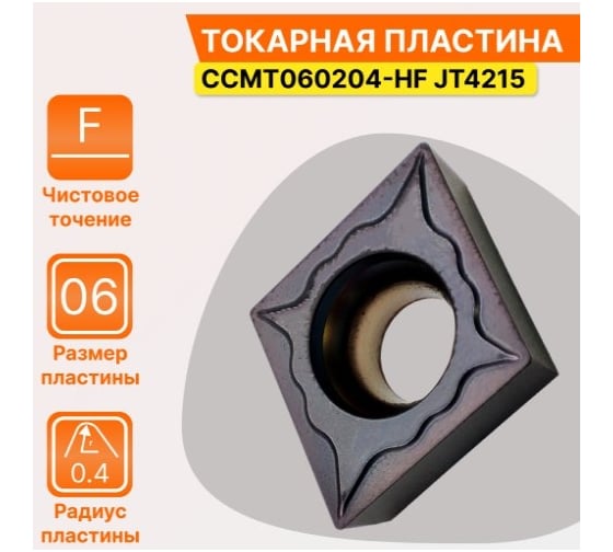 Пластина твердосплавная CCMT060204-HF JT4125 СпецТехИнструмент CCMT060204HFJT4125STI