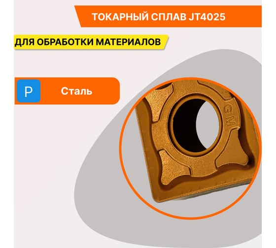 Пластина твердосплавная SNMG120408-GM JT4025 СпецТехИнструмент SNMG120408GMJT4025STI