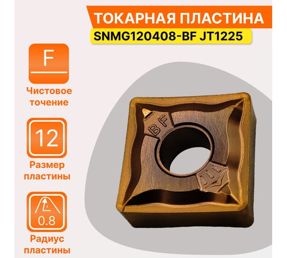 Пластина твердосплавная SNMG120408-BF JT1225 СпецТехИнструмент SNMG120408BFJT1225STI