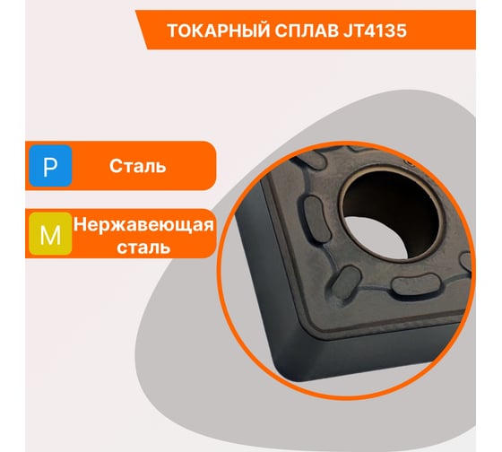 Пластина твердосплавная SNMG190624-GR JT4135 СпецТехИнструмент SNMG190624GRJT4135STI