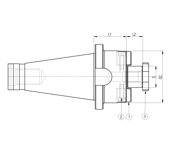 Оправка ISO40 DIN2080 P/F FISSO H45 D27 PAGNONI 540PF127