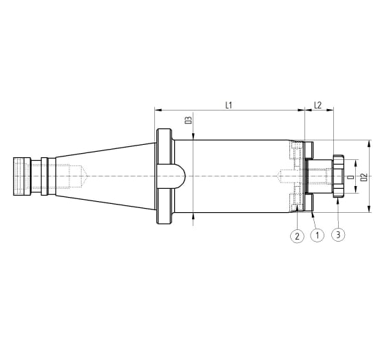 Оправка ISO40 DIN2080 P/F FISSO H200 D16 PAGNONI 540PF516