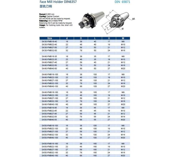 Оправка SK50-FMB27-45 GOST Prosaers 32250