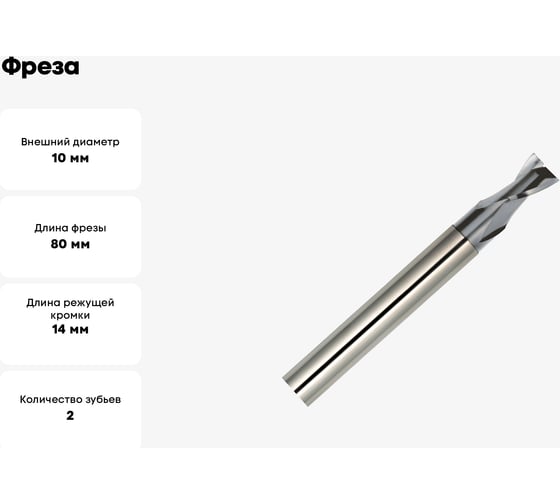 Фреза MCA212R 10 мм, макс. глубина фрезерования 28 мм, R0.2 ALU-COATING 2F CR OSAWA MCA212R02100
