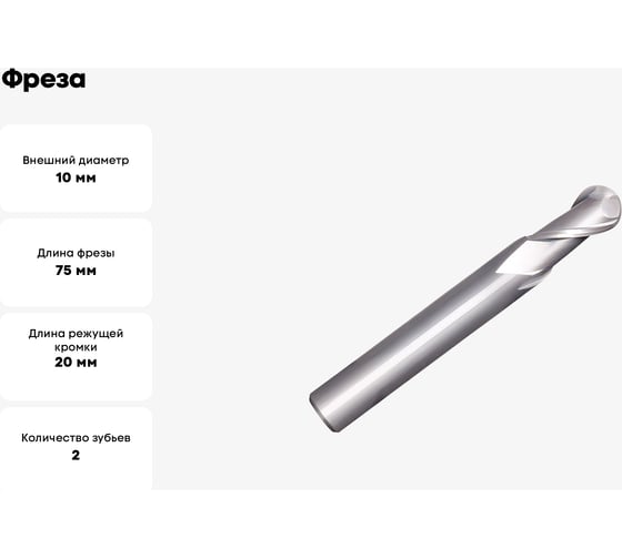 Фреза GB255 10 мм 2FB N CARBIDE OSAWA GB255100