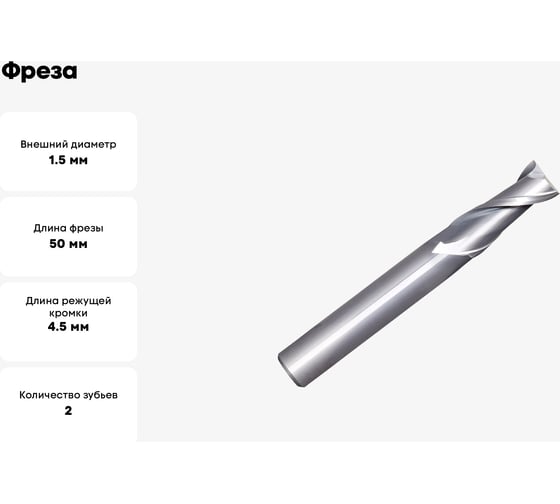 Фреза GB205 1.5 мм 2F N CARBIDE OSAWA GB205015
