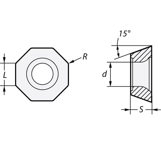 Пластина фрезерная ODKT060508-ALU NRG10N, 10 шт NORGAU 022105070