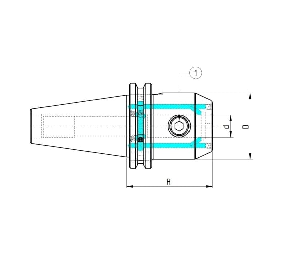Оправка ISO50 DIN69871 WELDON H63 D18 coolant PAGNONI 150WLK18
