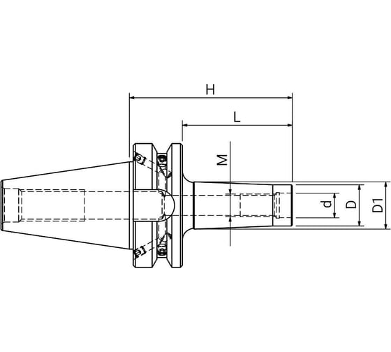 Оправка ISO40 MAS403BT P/F ATTACCO FILETTATO M6x63 PAGNONI 340AF106