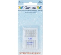 Иглы для бытовых швейных машин для трикотажа NT №120/20 5 шт. Gamma 217469