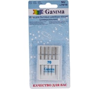 Иглы для бытовых швейных машин универсальные NU №70/10 5 шт. Gamma 93306