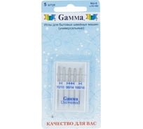 Иглы для бытовых швейных машин универсальные NU-5 №70-100 5 шт. Gamma 93310