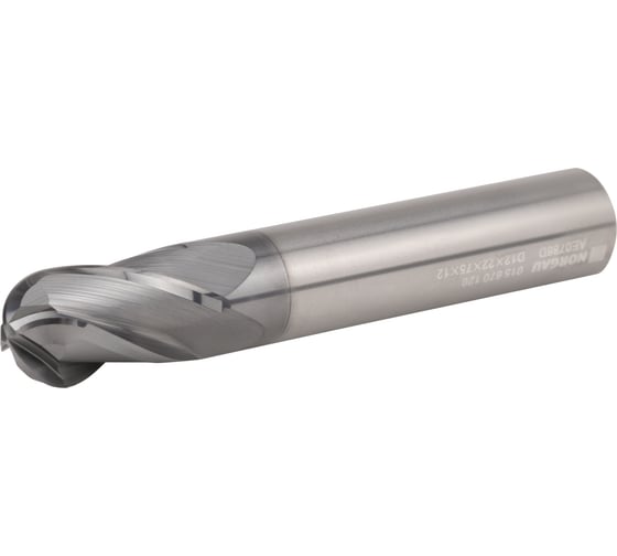 Фреза сферическая VHM 12x22x75x12 мм, Z4, тип N NORGAU 015670120