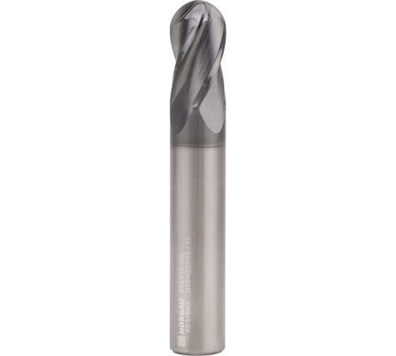 Фреза сферическая VHM 12x22x75x12 мм, Z4, тип N NORGAU 015670120