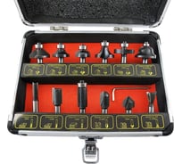 Набор фрез по дереву 12 шт, хвостовик 8 мм, металлический кейс S.E.B. 308FZ-HP12-8S2