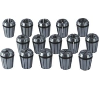 Набор цанг ER25 15 шт. (1-16 мм) для цангового патрона ER25 Optimum 3441109