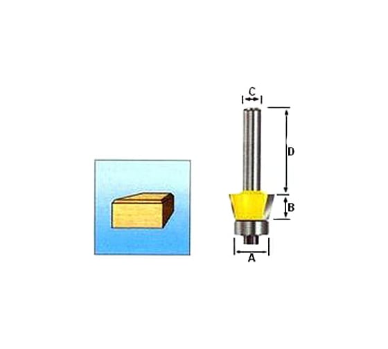 Фреза наклонная (23х9,5х32 мм; хвостовик 8 мм;2 лезвия) Makita D-10637