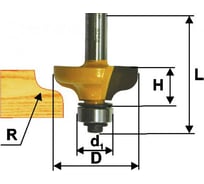 Фреза кромочная калевочная (31.8х13 мм; R 4.8 мм; хвостовик 8 мм) по дереву Энкор 9254