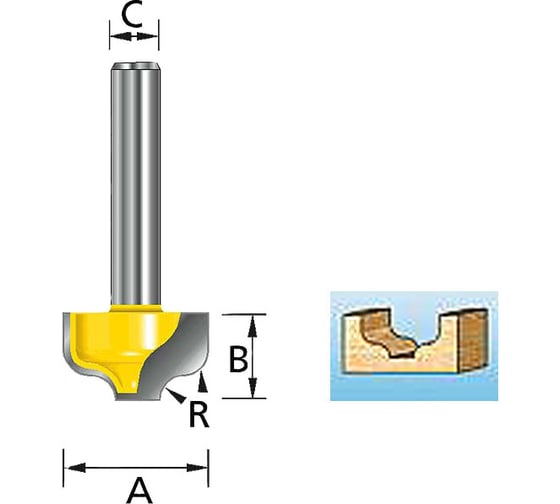 Фреза пазовая (31,8х16,7х32 мм; хвостовик 8 мм; 2 лезвия) Makita D-11019 1