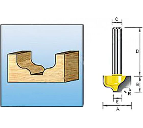 Фреза пазовая (31.8х12.7х32 мм; хвостовик 8 мм; 2 лезвия) Makita D-11053 1