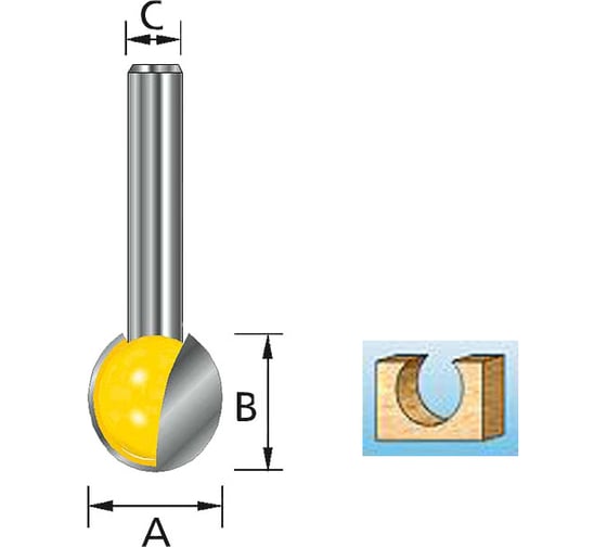 Фреза шаровидная (15,9х15,9х32 мм; хвостовик 8 мм; 2 лезвия) Makita D-10958 1