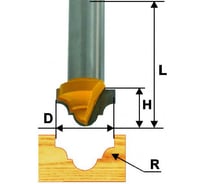 Фреза пазовая фасонная (19х13 мм; R 4 мм; хвостовик 12 мм) по дереву Энкор 10633