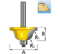 Фреза кромочная фасонная (34,9х16,6х32 мм; хвостовик 8 мм; 2 лезвия) Makita D-11558