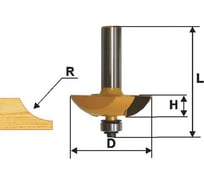 Фреза фигирейная горизонтальная (51х13 мм; R 19 мм; хвостовик 12 мм) по дереву Энкор 9324