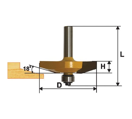 Фреза фигирейная горизонтальная (63.5х16 мм; хвостовик 12 мм) по дереву Энкор 9327 1