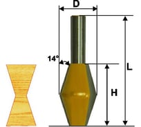 Фреза кромочная конусная (28,6х45 мм; 14°; хвостовик 12 мм) Энкор 10643