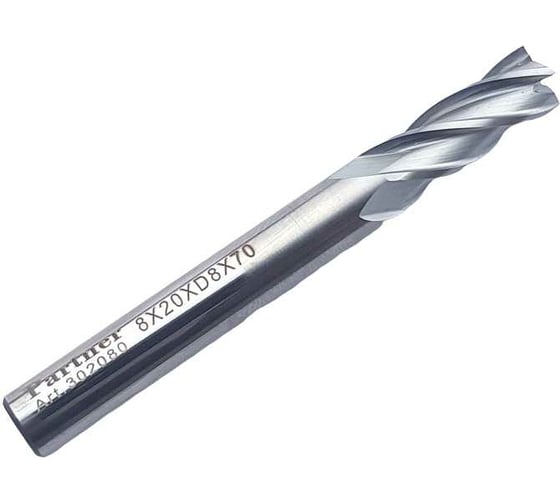 Фреза концевая Серия 302 (8х20х70 мм; HSSЕ; 4-х перая; хв-к 8 мм) Partner 302080