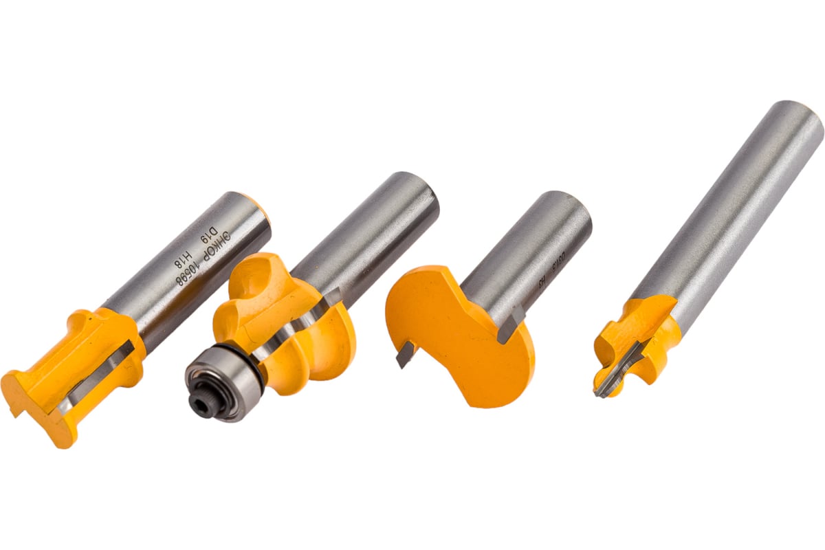 Набор фрез по дереву (4 шт; хвостовик 12 мм) для изготовления ...