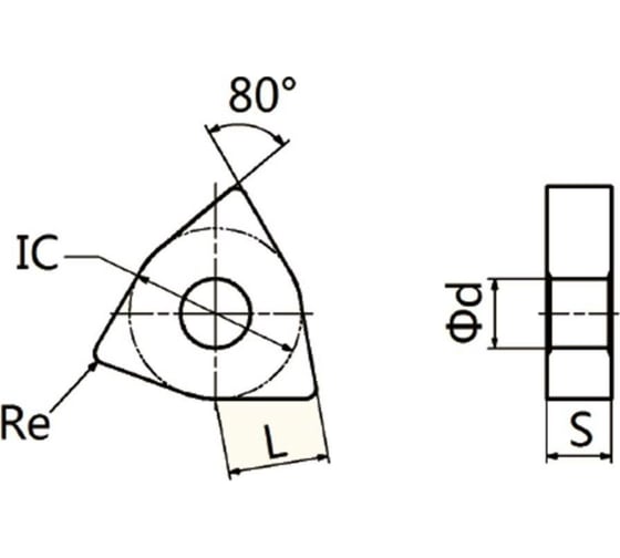Пластина токарная WNMG 080404-GM по стали, 10 шт HARDSTONE 4603390581539