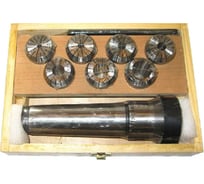 Патрон цанговый с хвостовиком КМ5 М20x2.5 мм, с набором цанг ER40 из 7 шт 6-25 мм CNIC 22073