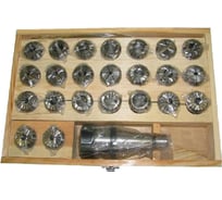 Патрон цанговый с хвостовиком 7:24-40 исп.1 М16x2.0 мм, с набором цанг ER40 из 15 шт 4-26 мм ГОСТ 25827-93 CNIC 35202