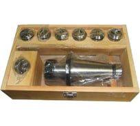 Патрон цанговый с хвостовиком 7:24-30 исп.1 М12x1.75 мм, с набором цанг ER25 из 7 шт 6-16 мм ГОСТ 25827-93 CNIC 31232