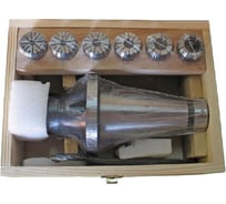 Патрон цанговый с хвостовиком 7:24-40 исп.1 М16x2.0 мм, с набором цанг ER32 из 6 шт 6-20 мм ГОСТ 25827-93 CNIC 23890