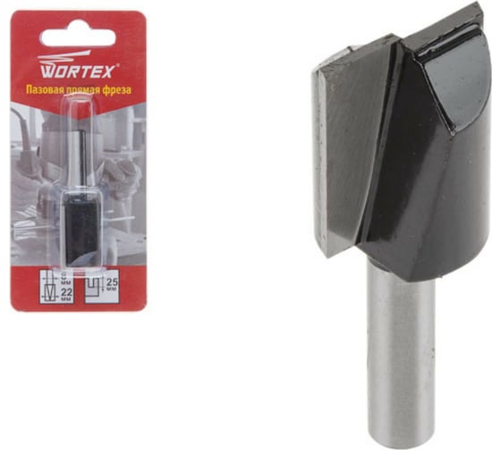 Фреза пазовая прямая по дереву 22x25x56 мм WORTEX MCAA222518