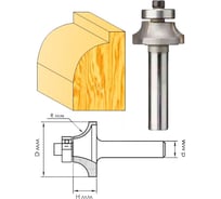 Фреза кромочная калевочная (50x25 мм; хвостовик 8 мм) по дереву Интерскол 2191502505001