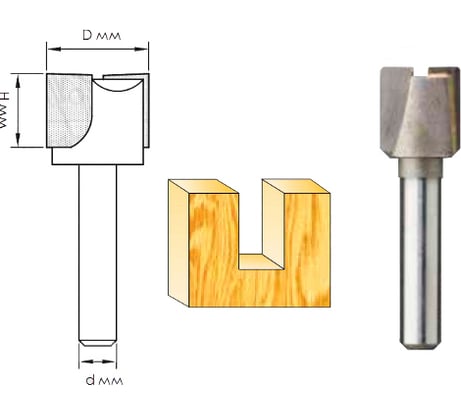 Фреза пазовая по дереву (22x12 мм; хвостовик 6 мм) для кромочно-петлевого фрезера Интерскол 2207900002201