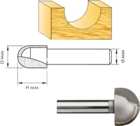 Фреза пазовая галтельная (18x12 мм; хвостовик 8 мм) по дереву Интерскол 2197501201801