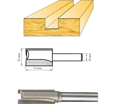 Фреза пазовая прямая (8x25 мм; хвостовик 8 мм) по дереву Интерскол 2106502500801