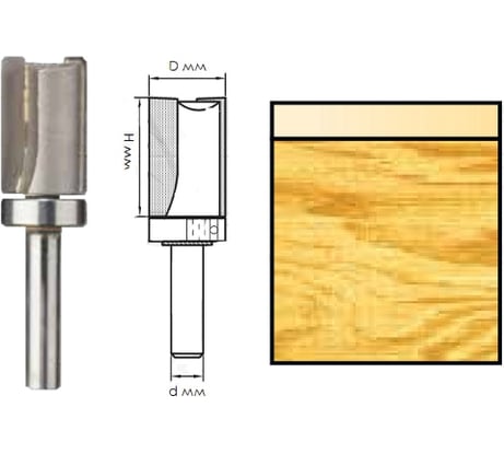 Фреза кромочная прямая (16x30 мм; хвостовик 8 мм) по дереву Интерскол 2190503001601