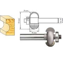 Фреза кромочная галтельная (20x6 мм; хвостовик 8 мм) по дереву Интерскол 2201500602001