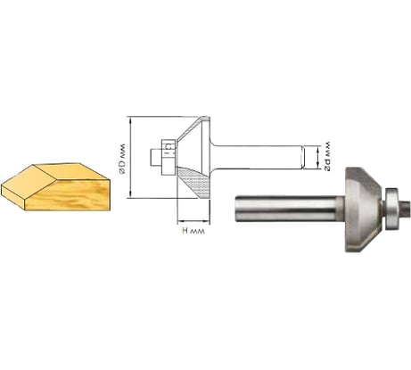 Фреза кромочная конусная (30x12 мм; хвостовик 8 мм) по дереву Интерскол 2194501203001