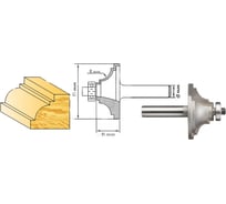 Фреза кромочная фигурная (38x16 мм; хвостовик 8 мм) по дереву Интерскол 2202501603801