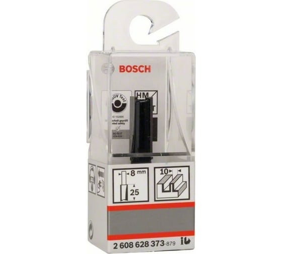 Фреза пазовая прямая (10х25.4 мм; хвостовик 8 мм) по дереву Bosch 2608628373
